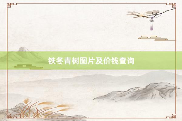 铁冬青树图片及价钱查询