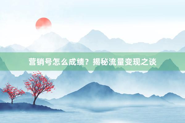 营销号怎么成绩？揭秘流量变现之谈